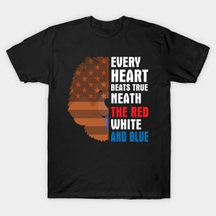 Chow Chow Every Heart Beats True Neath The Red White And Blue Happy Independence July 4th Day Dogs T-Shirt